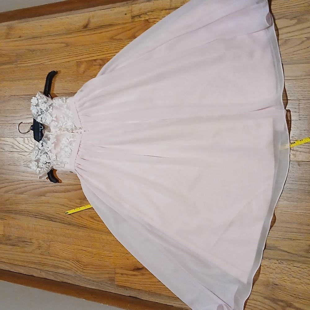 Elegant Pink Lace Kids Dress Size 6x (39 Inches) Top To Bottom Little Girls Dres - Picture 6 of 8